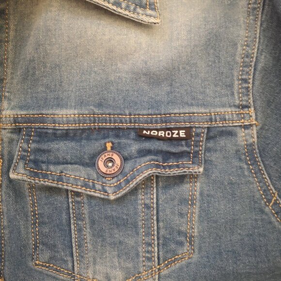 Noroze Men's Button Closure Size Medium Jean Jacket - Picture 8 of 13